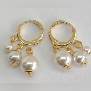 Pearls Hoops 14 K Goldfilled